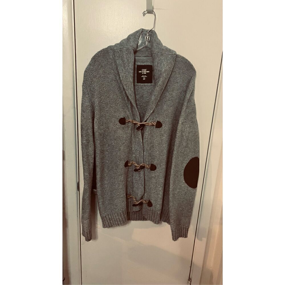 L.O.G.G. Label Of Graded Goods H&M Gray Wool Blend Cardigan Sweater SZ L